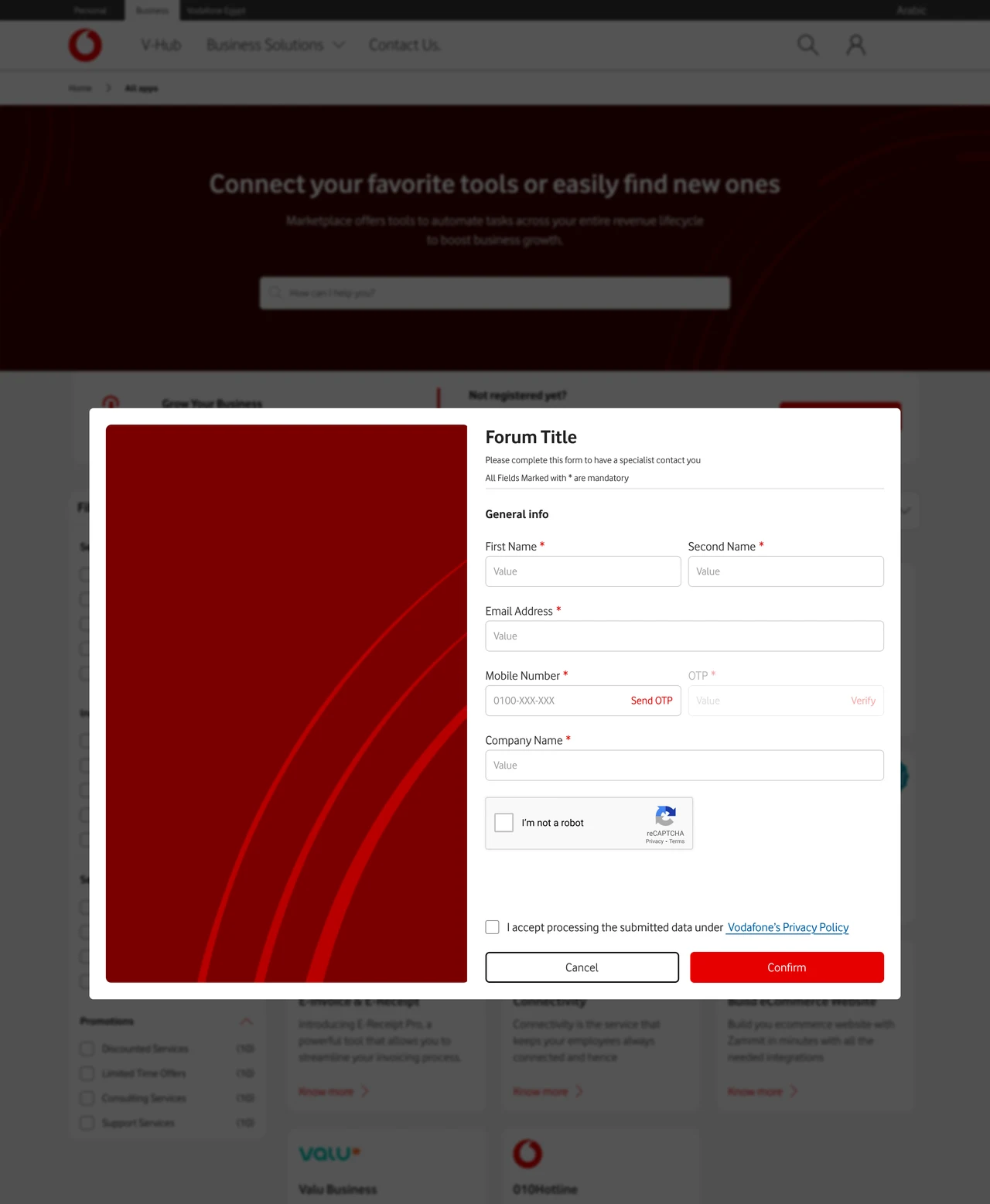 Service request confirmation with a request number and a clear five-day agent follow-up expectation