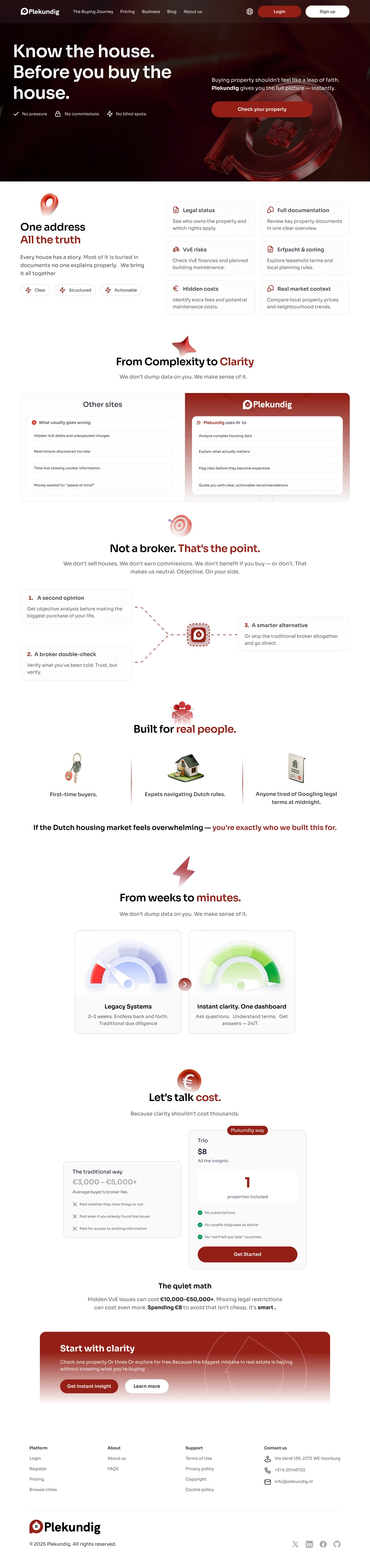 Redesigned full landing page